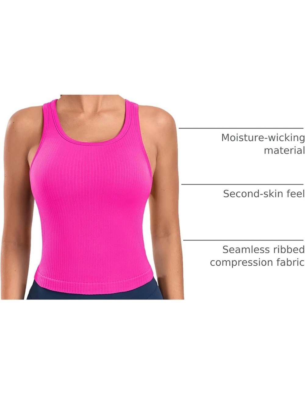 Red Ribbed Racerback Crop Tank Top - Picture 7 of 7